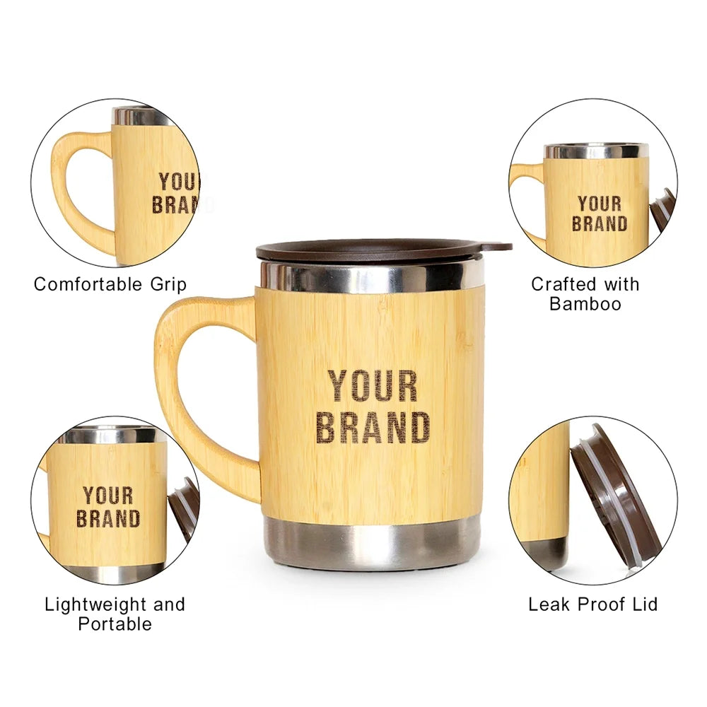 Eco bamboo 350ml mug, handwash recommended