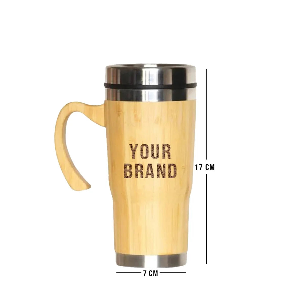 Reusable bamboo and steel 400g mug for corporate gifting