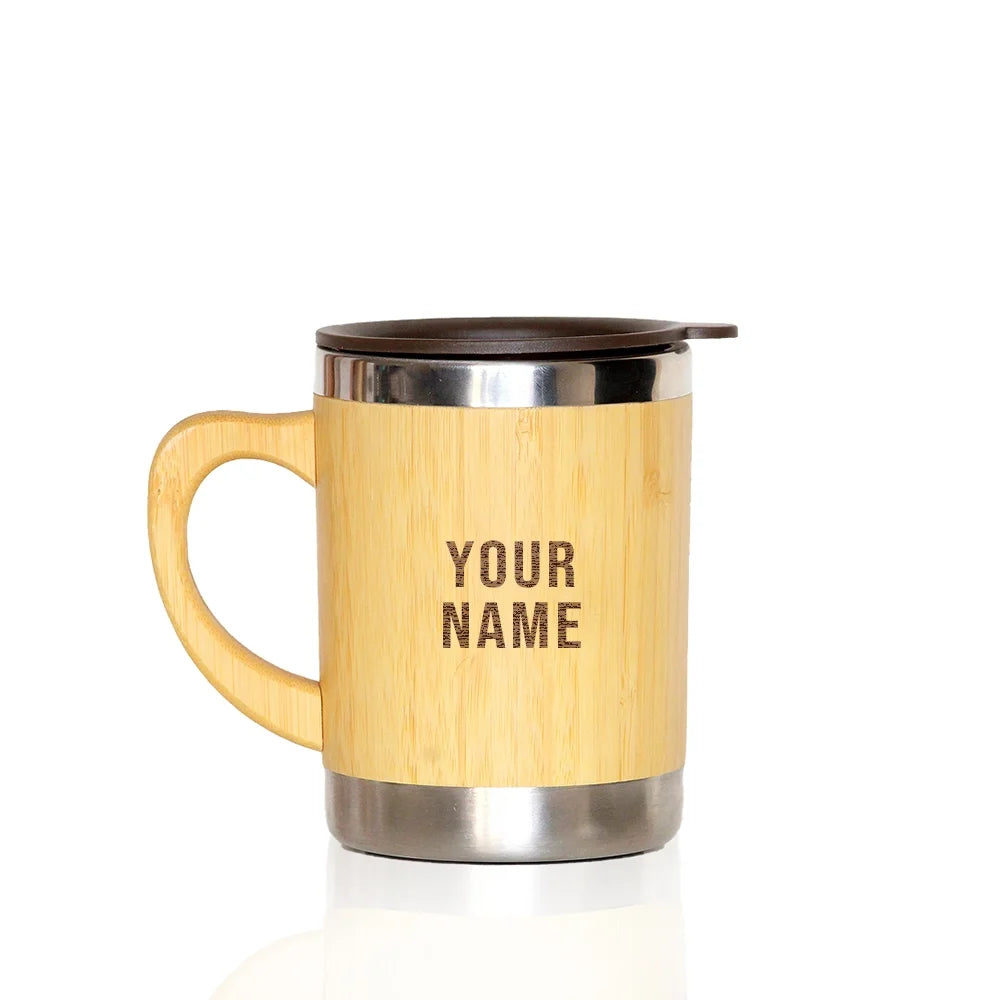 Bamboo and stainless steel mug, 350ml for eco-friendly sipping