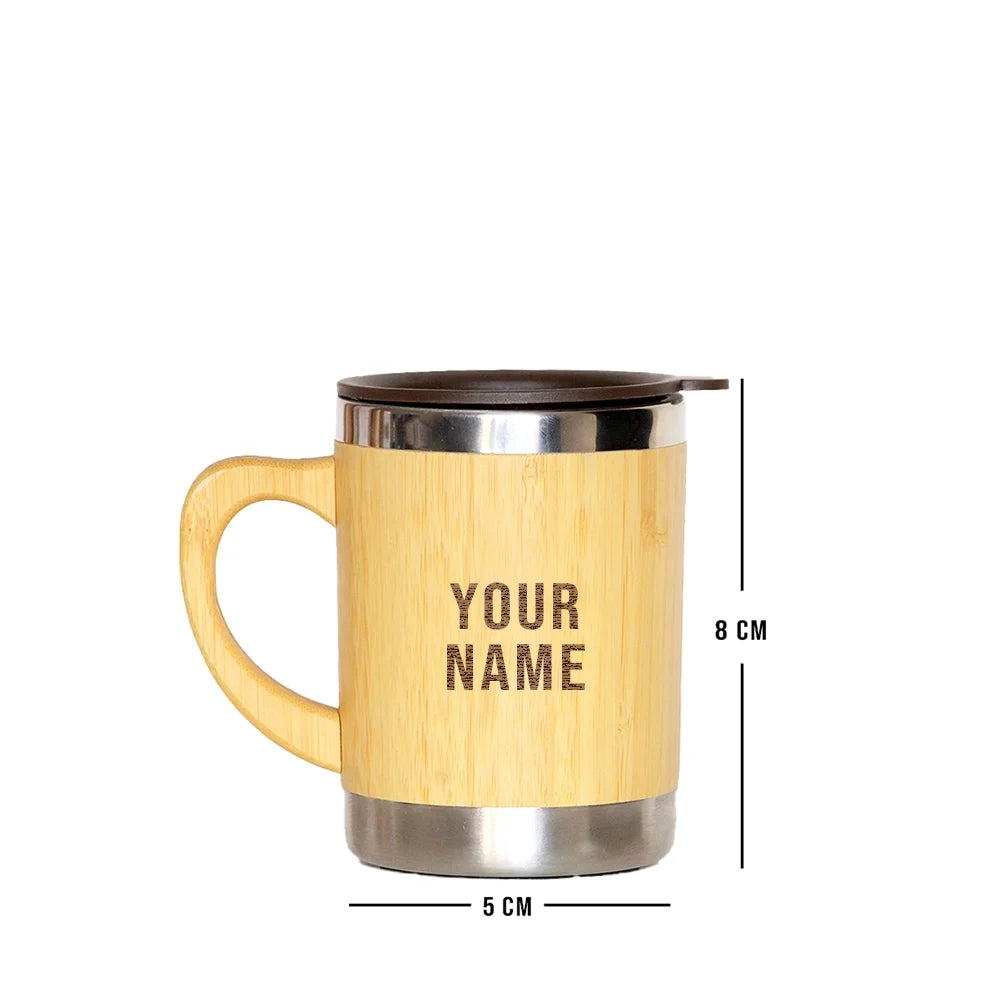 11cm x 8cm custom bamboo mug, perfect for handwashing